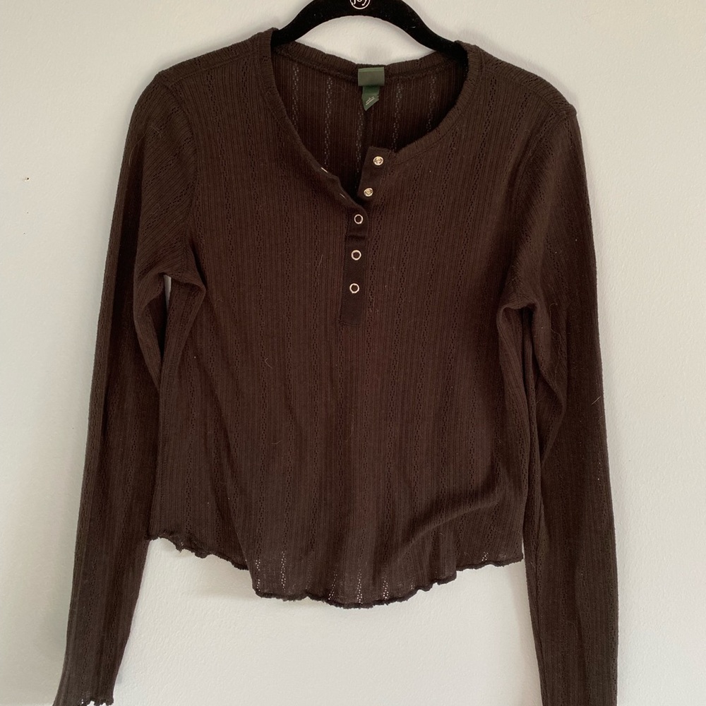 Black Long Sleeve With Ruffle Hem